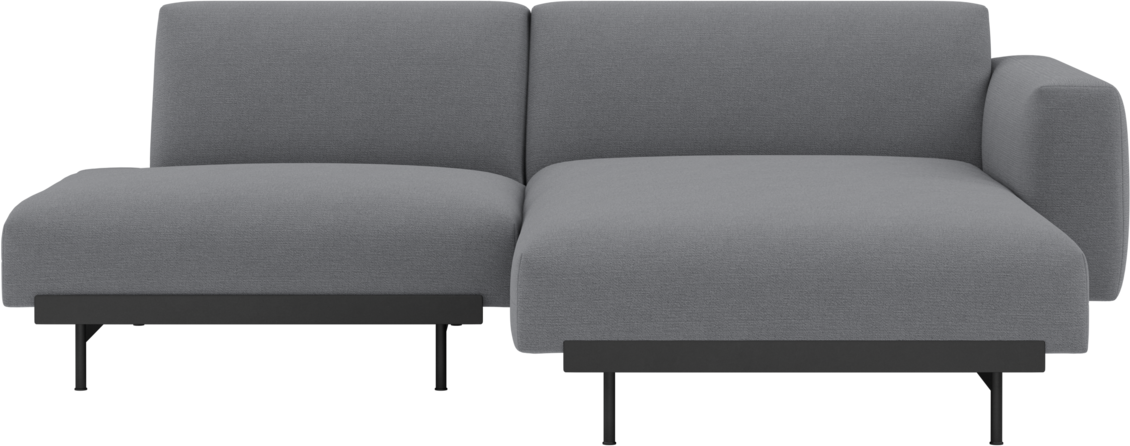 In Situ Modulares Sofa / 2-Sitzer-Konfiguration 7 in Dunkelgrau / Schwarz präsentiert im Onlineshop von KAQTU Design AG. L-Sofa rechts ist von Muuto