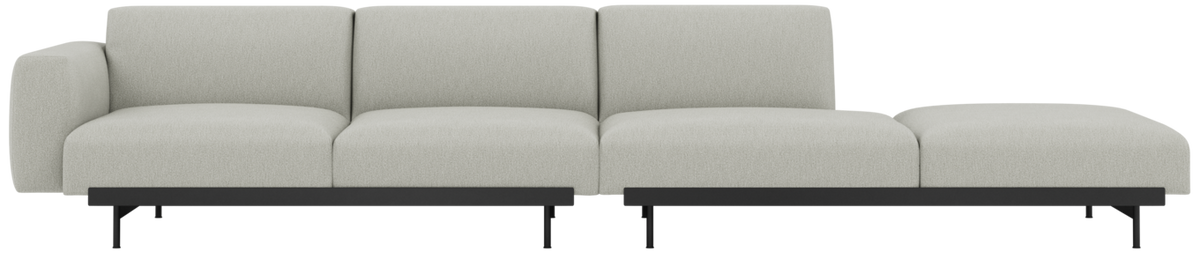 In Situ Modulares Sofa / 4-Sitzer-Konfiguration 3 in Hellgrau / Schwarz präsentiert im Onlineshop von KAQTU Design AG. 4er Sofa ist von Muuto