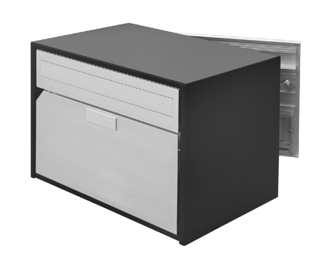 Briefkasten Alu 400 durchgehend in anthrazit präsentiert im Onlineshop von KAQTU Design AG. Briefkasten ist von HUBER