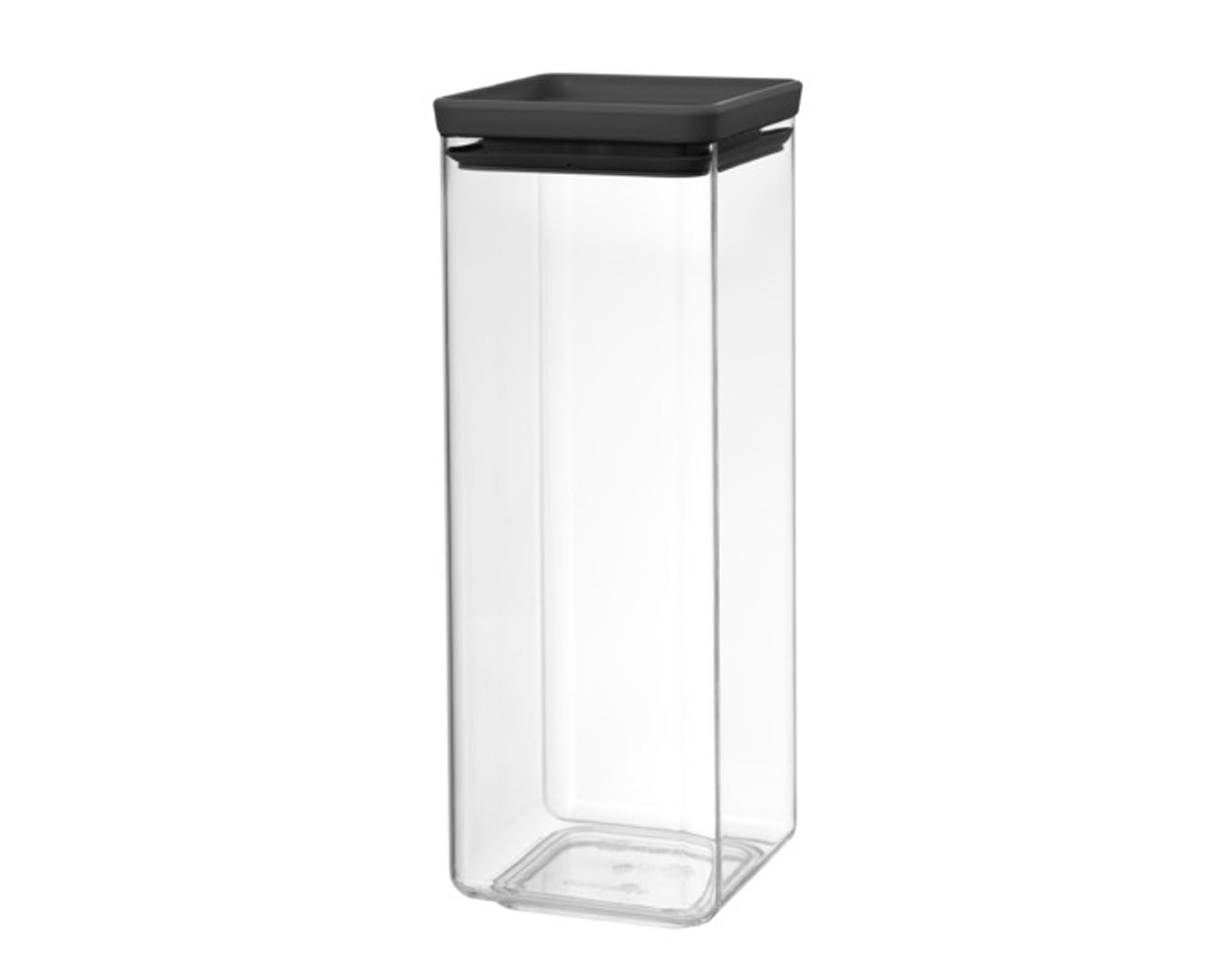 Die BRABANTIA Vorratsdose Tasty+ 2.5 l in dark grey bietet stilvolle, luftdichte Aufbewahrung für Lebensmittel. BPA-frei, spülmaschinenfest und platzsparend.