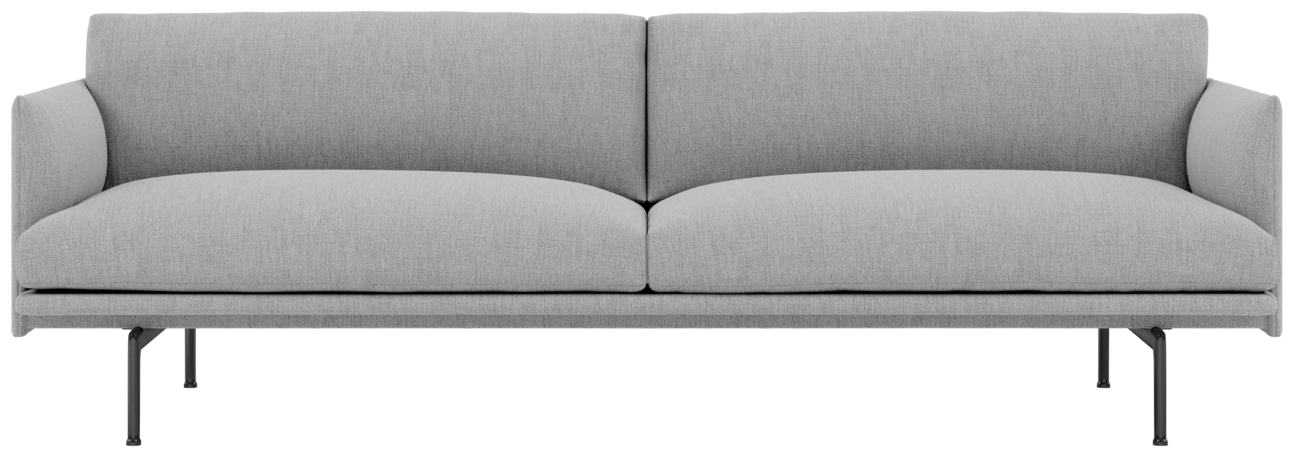 Outline 3er Sofa in Hellgrau / Schwarz präsentiert im Onlineshop von KAQTU Design AG. 3er Sofa ist von Muuto
