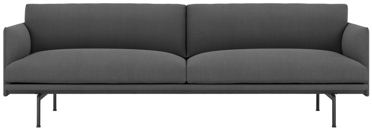Outline 3er Sofa in Dunkelgrau / Schwarz präsentiert im Onlineshop von KAQTU Design AG. 3er Sofa ist von Muuto