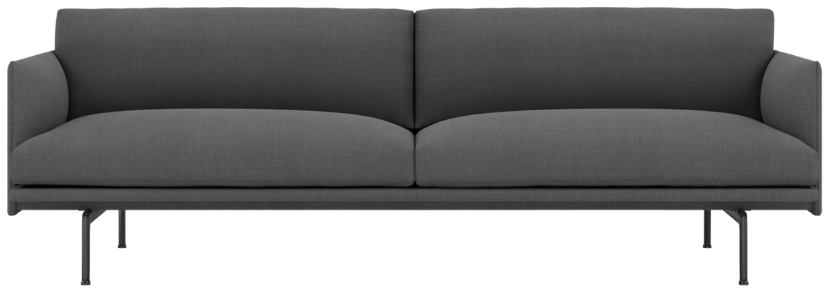 Outline 3er Sofa in Dunkelgrau / Schwarz präsentiert im Onlineshop von KAQTU Design AG. 3er Sofa ist von Muuto