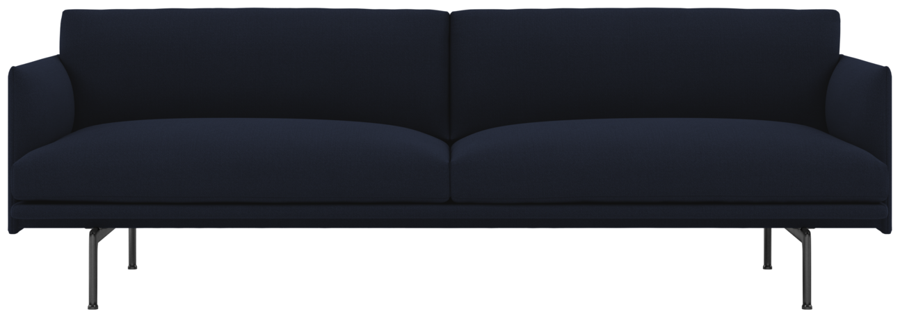 Outline 3er Sofa in Dunkelblau / Schwarz präsentiert im Onlineshop von KAQTU Design AG. 3er Sofa ist von Muuto
