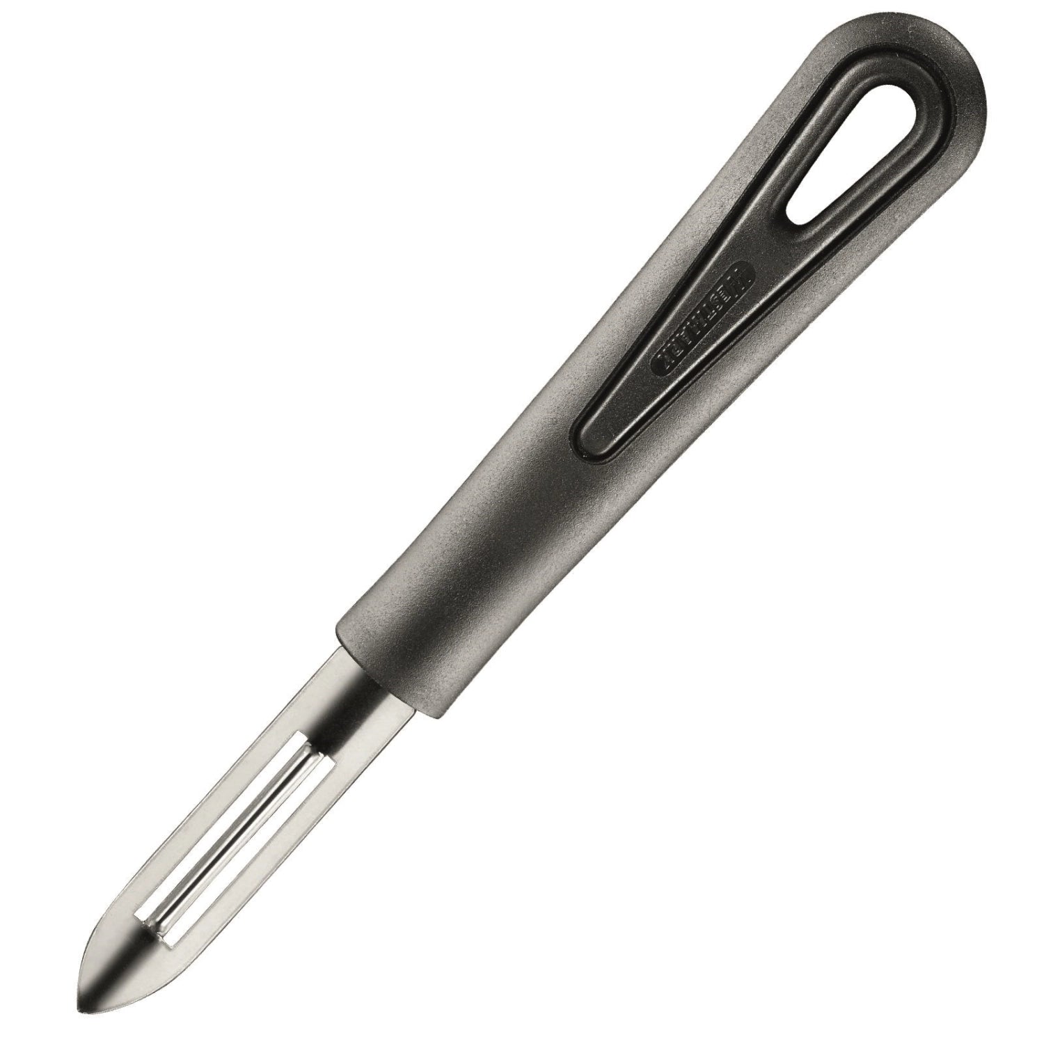 Sparschäler Gentle feststehende Klinge, 18.5x2.7x2cm, lose in Silber präsentiert im Onlineshop von KAQTU Design AG. Küchenhelfer ist von Westmark