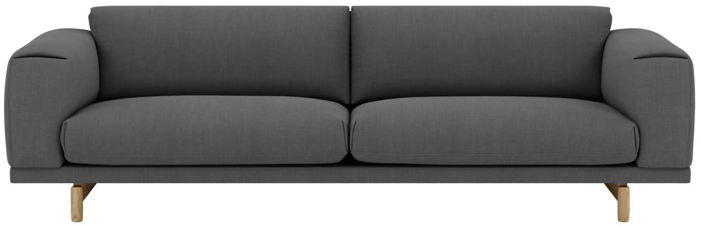 Rest 3er Sofa in Dunkelgrau / Eiche präsentiert im Onlineshop von KAQTU Design AG. 3er Sofa ist von Muuto