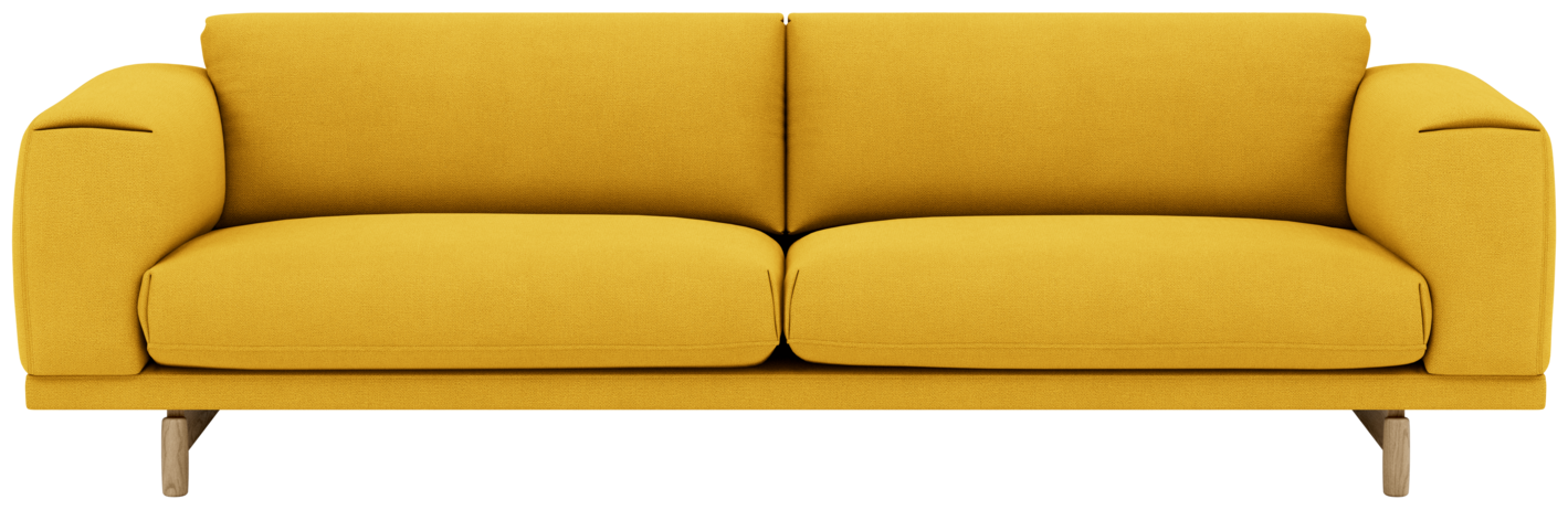 Rest 3er Sofa in Gelb / Eiche präsentiert im Onlineshop von KAQTU Design AG. 3er Sofa ist von Muuto