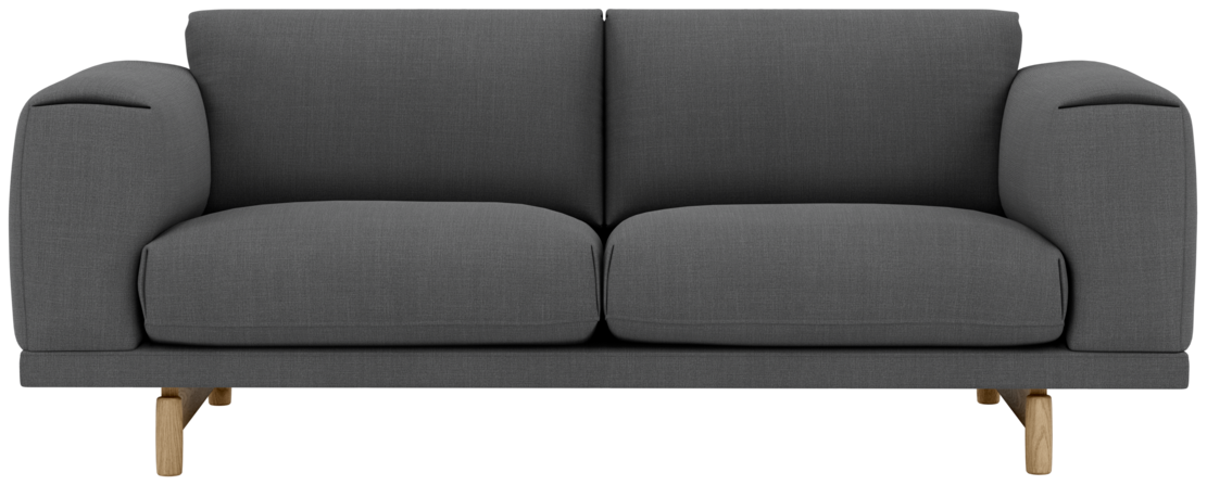 Rest 2er Sofa in Dunkelgrau / Eiche präsentiert im Onlineshop von KAQTU Design AG. 2er Sofa ist von Muuto