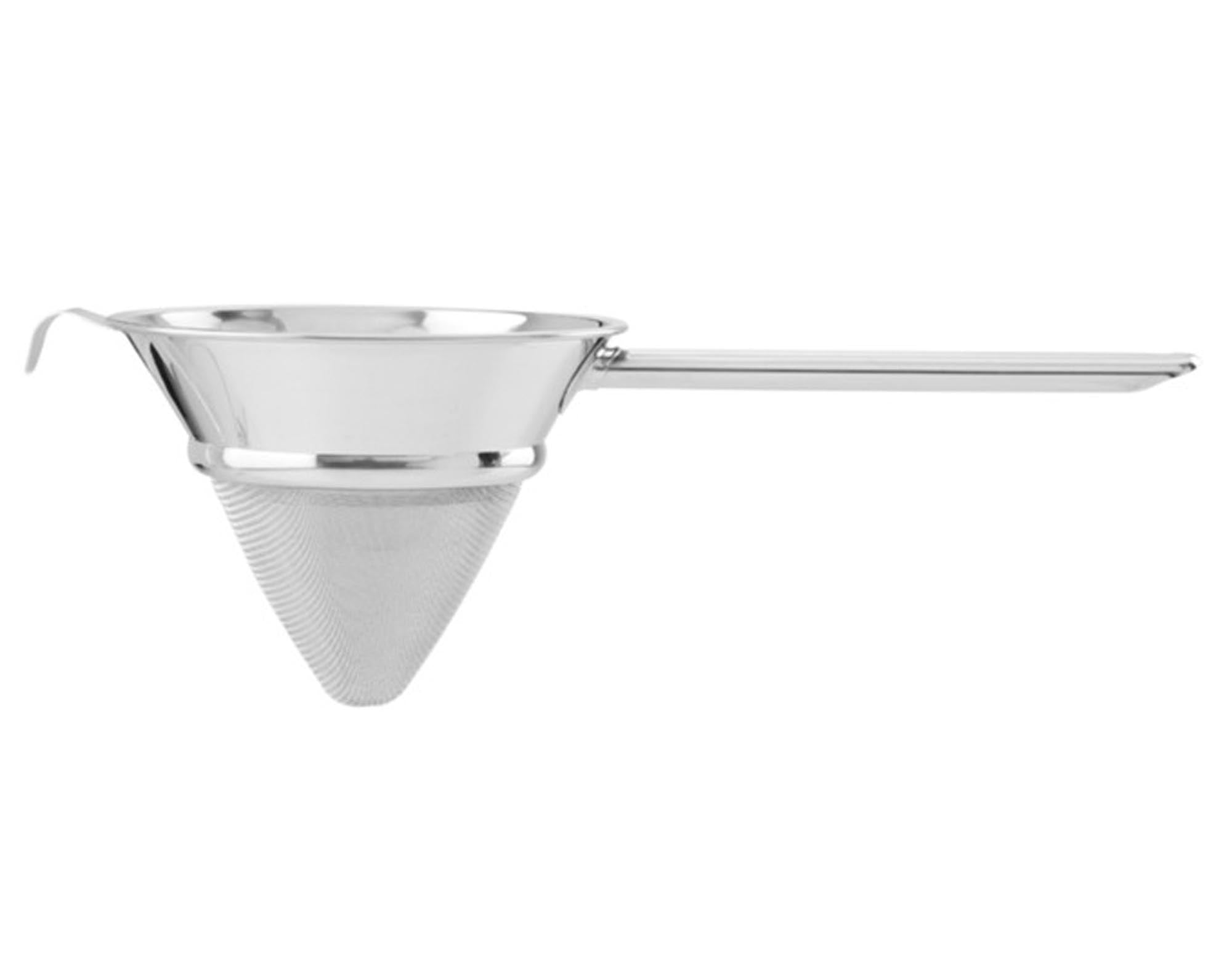 Robustes Spitzsieb Inox ø 24.5 cm von EVA BLACK: Langlebig, korrosionsbeständig, ideal für Saucen, Brühen, Pasta. Ergonomisch und stilvoll.