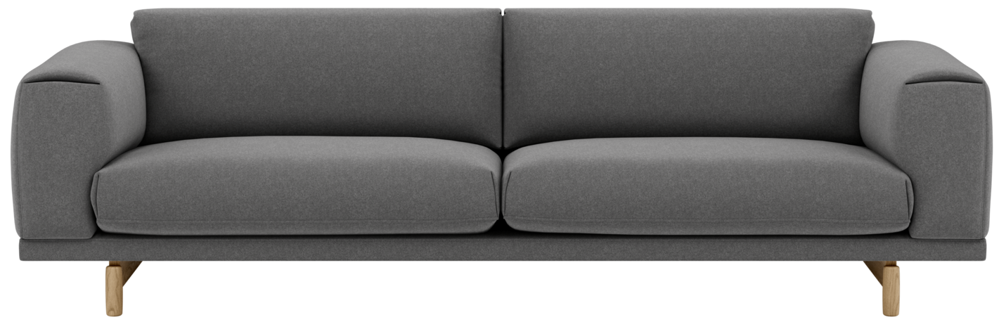 Rest 3er Sofa in Hellgrau / Eiche präsentiert im Onlineshop von KAQTU Design AG. 3er Sofa ist von Muuto