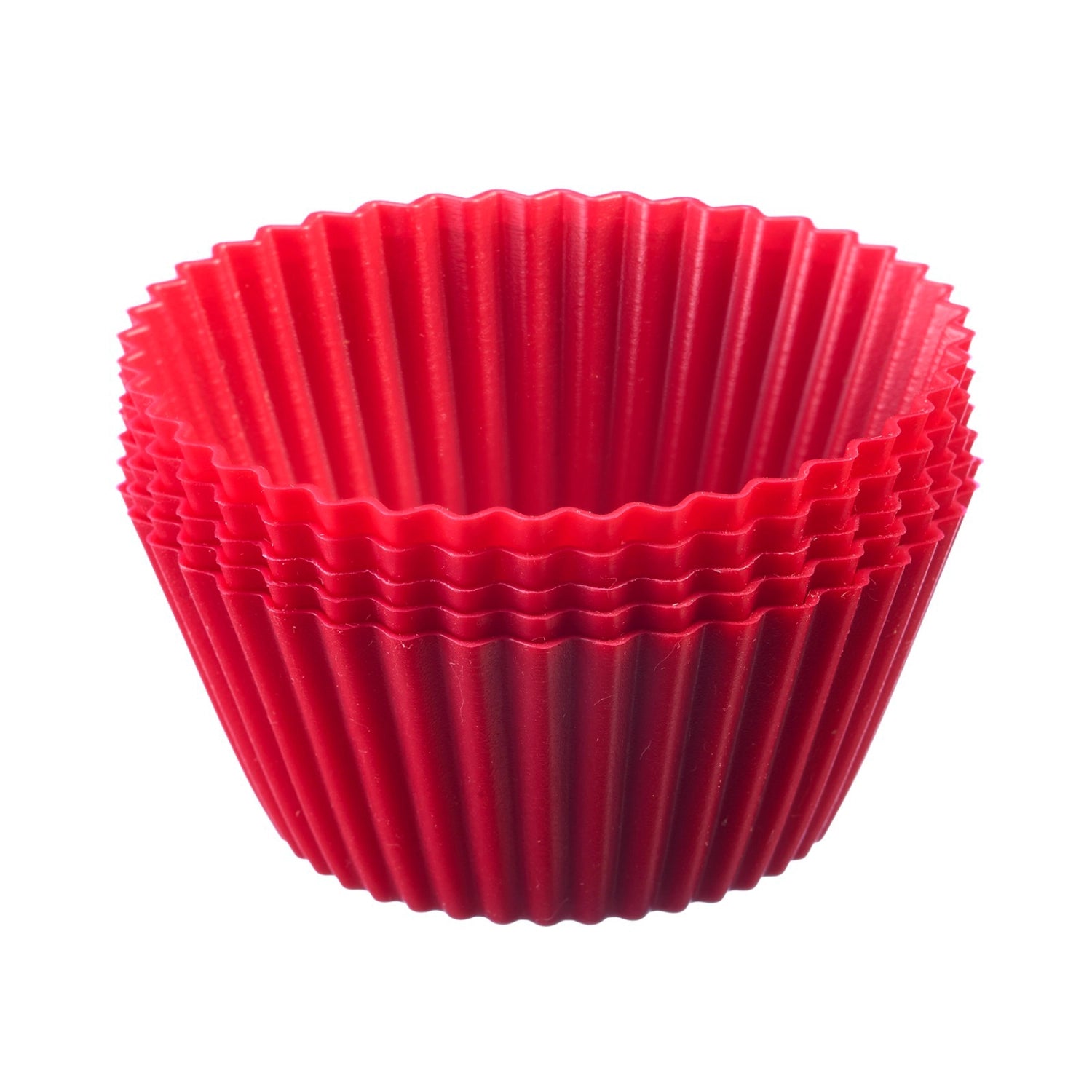 6 pcs. Formes de muffins en silicone, D7cm, rouge