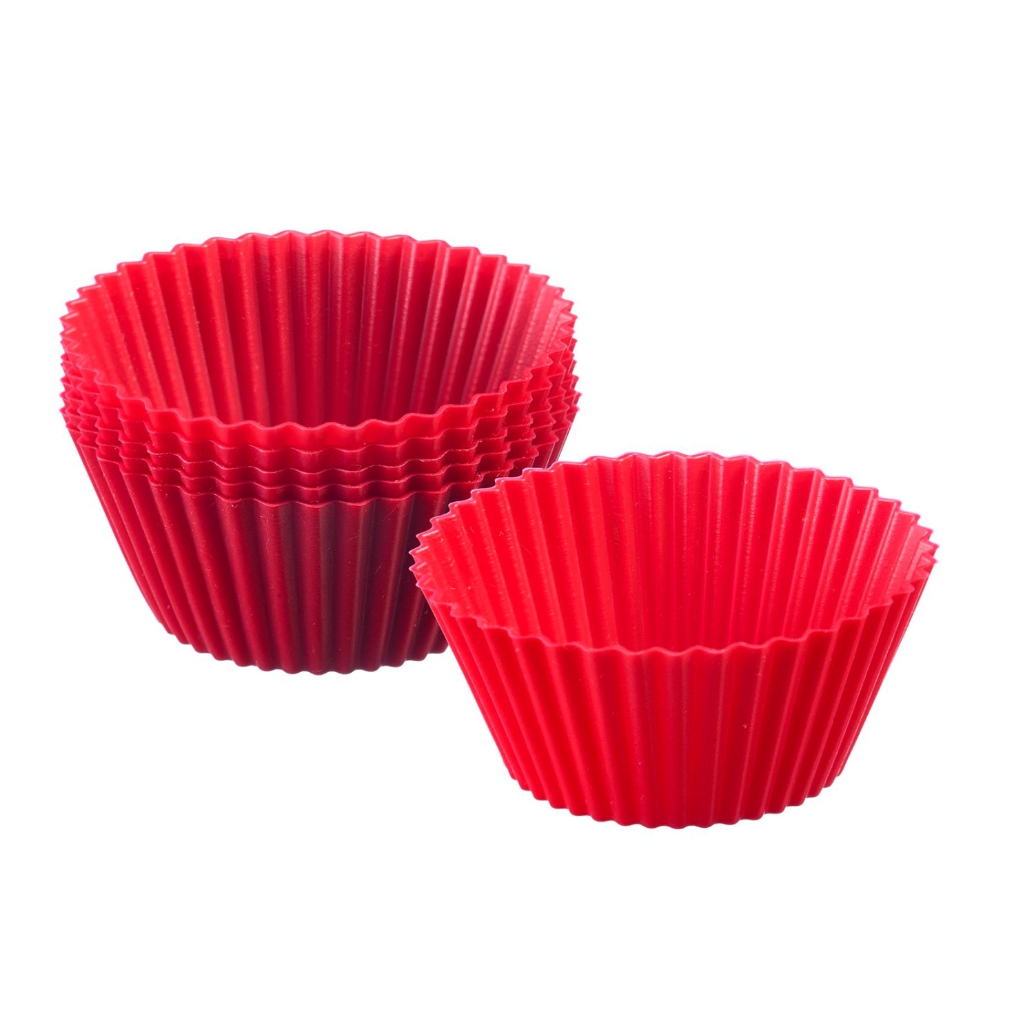 6 pcs silicone muffin tins, D7cm, red