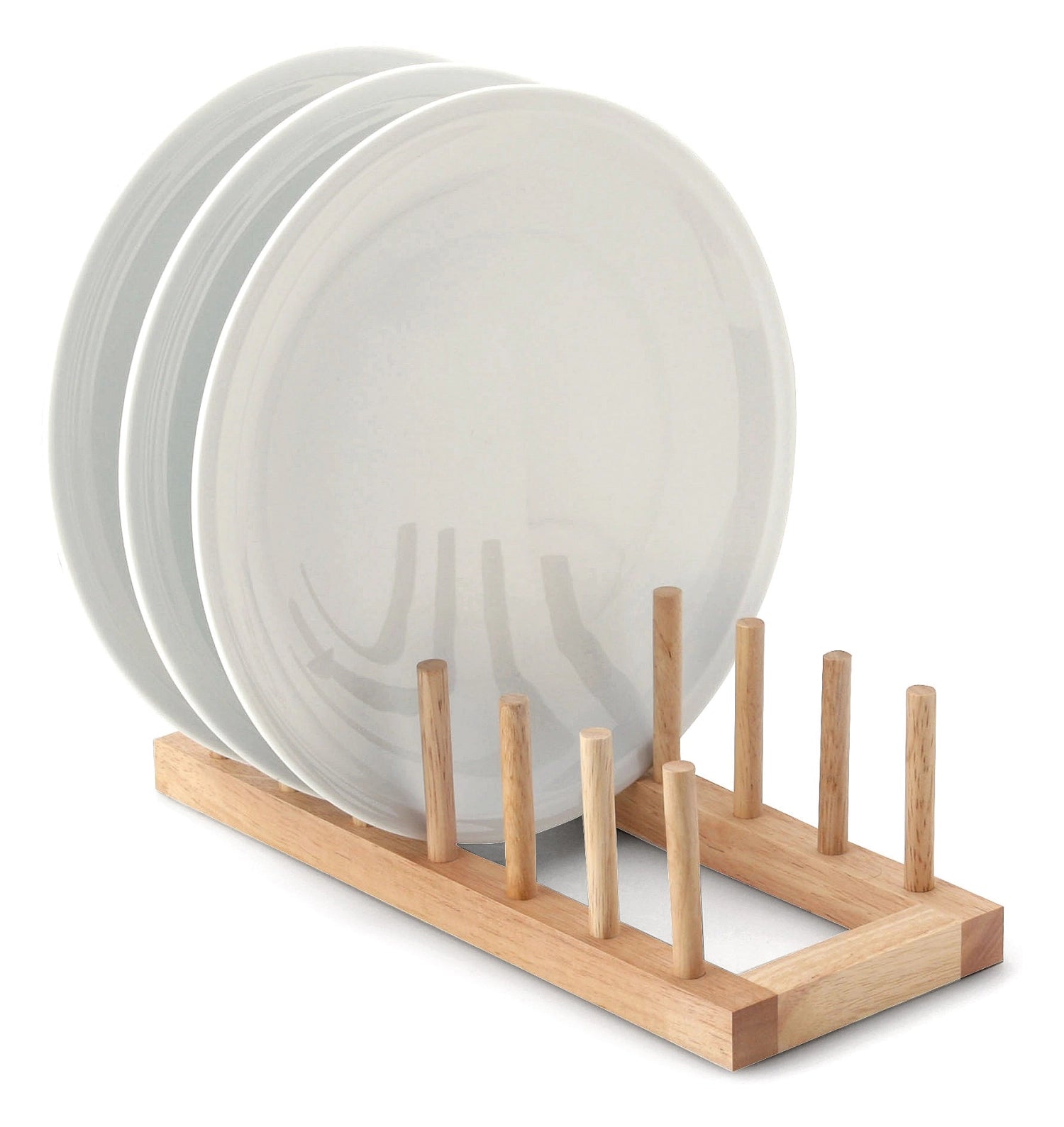 Gummibaum Tellerständer für 6 Teller, 30x12x9 cm in Braun präsentiert im Onlineshop von KAQTU Design AG. Teller ist von Continenta