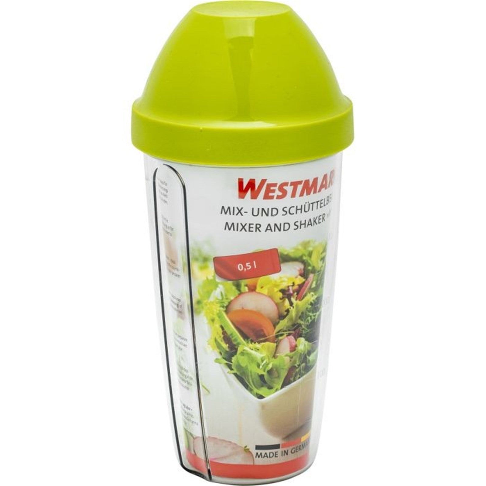 Schüttelbecher Maxi 0,5 l in apfelgrün von Westmark, ideal für Mixgetränke, mit praktischem Deckel und modernem Design.