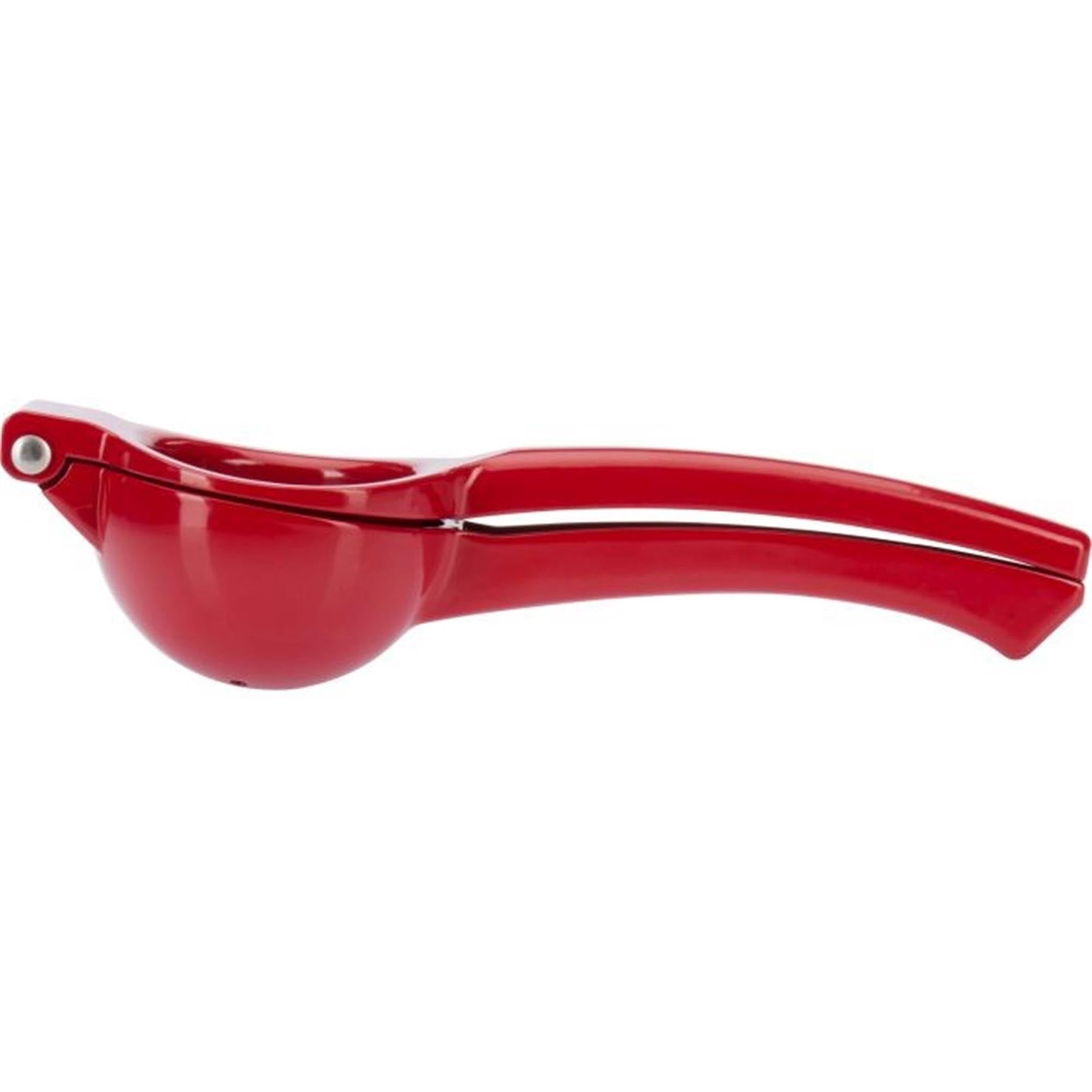 Praktische rote Zitruspresse von Westmark, ideal für Limetten und Zitronen, kompakt mit 22x7.5x5cm, perfekt für frischen Saft.