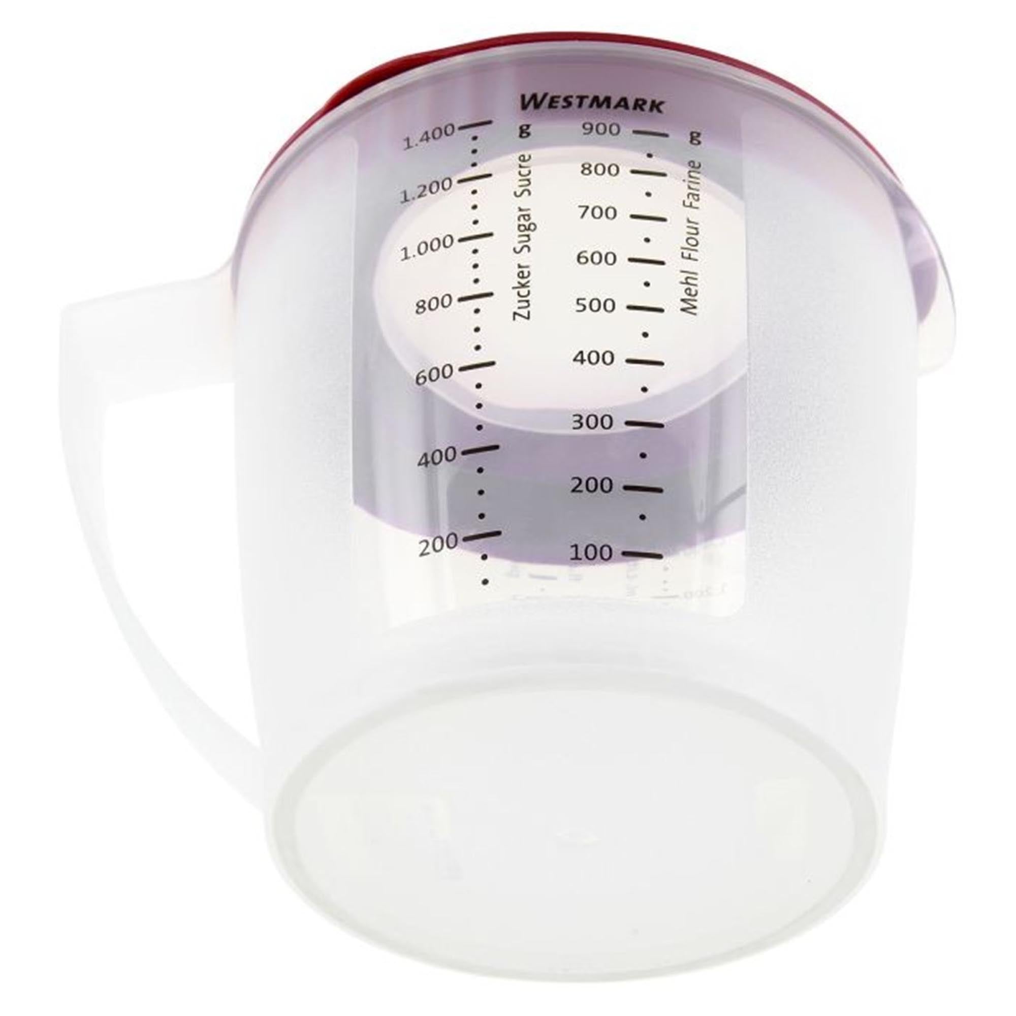 Roter Rührbecher mit Deckel, 1.4 Liter, Ø14.8 cm, H15 cm, ideal für Küche und Backen, von Westmark, praktisch und vielseitig.
