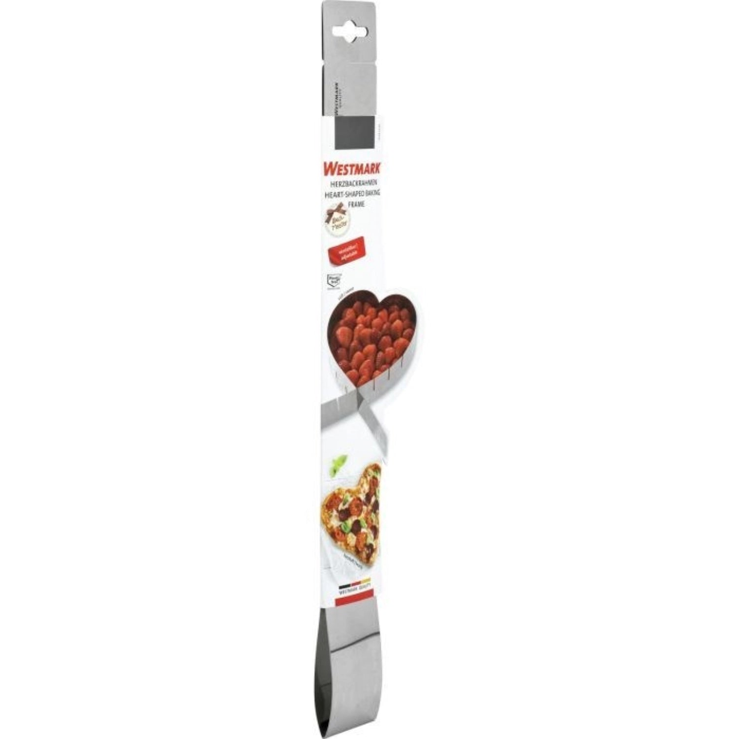 Herzbackform, Edelstahl, 19x5cm