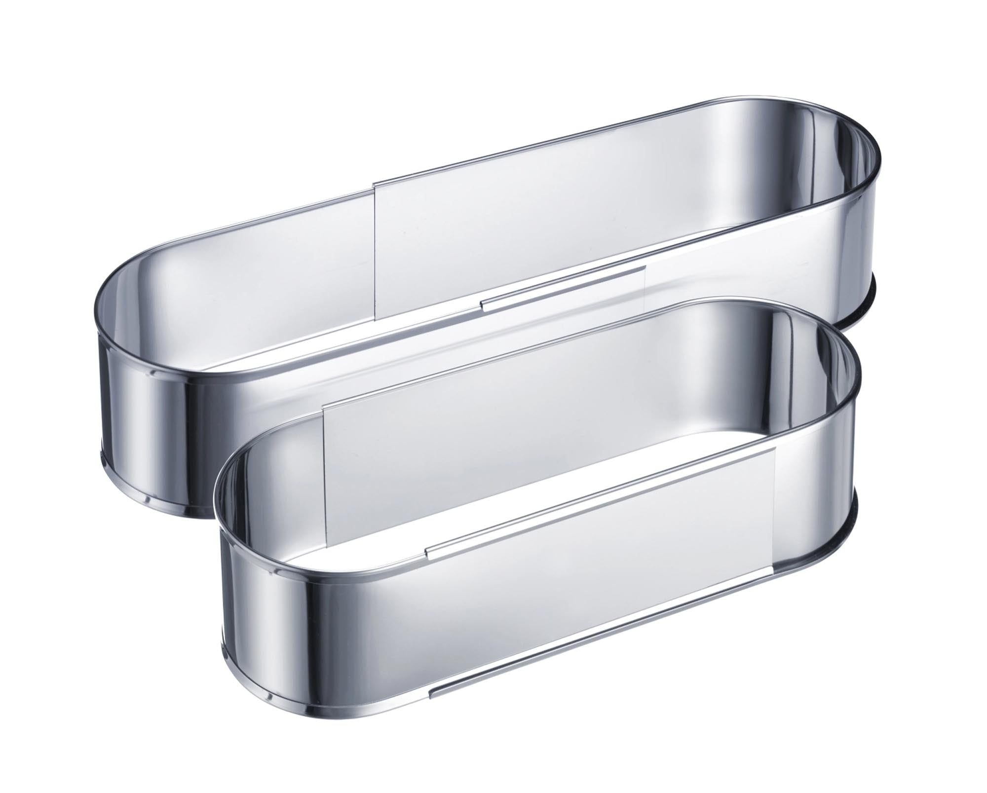 Ovale Backform, ausziehbar von 27 - 40cm, 27x9.5x7cm in Silber präsentiert im Onlineshop von KAQTU Design AG. Backform / Backblech ist von Westmark