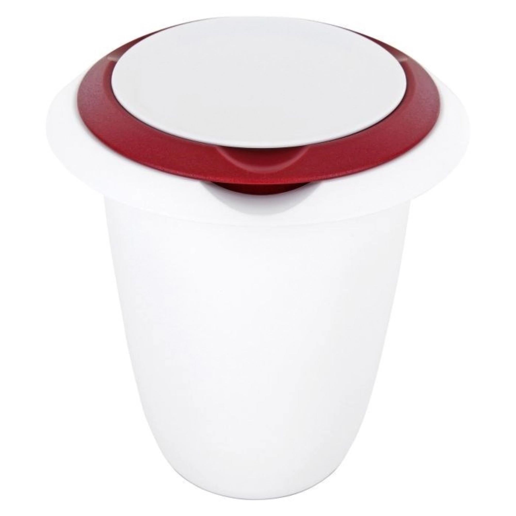 Roter Quirltopf mit Spritzschutz, 1 Liter, Maße 17x16x17.5 cm, perfekt zum Mixen und Rühren, von Westmark, praktisch und vielseitig.