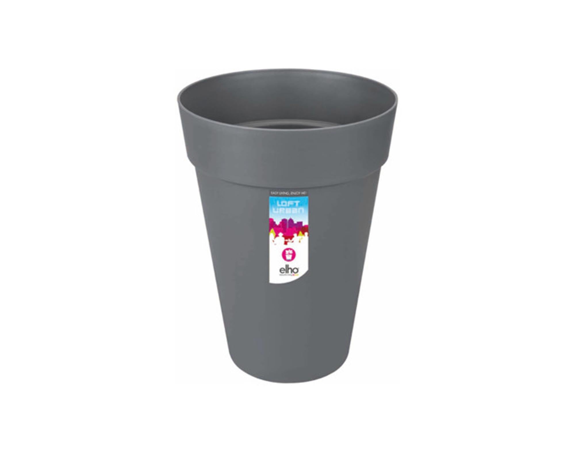 ELHO Pflanzengefäss Loft Urban rund anthrazit ø 34x45 cm in  präsentiert im Onlineshop von KAQTU Design AG. Pflanzentopf Outdoor ist von ELHO