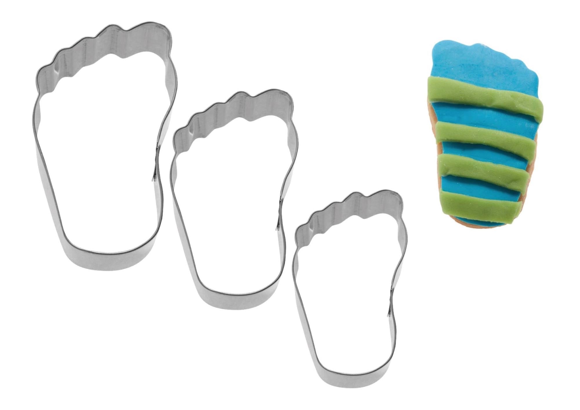3-tlg. Set Ausstechform Füsse in Silber präsentiert im Onlineshop von KAQTU Design AG. Ausstecher ist von Westmark