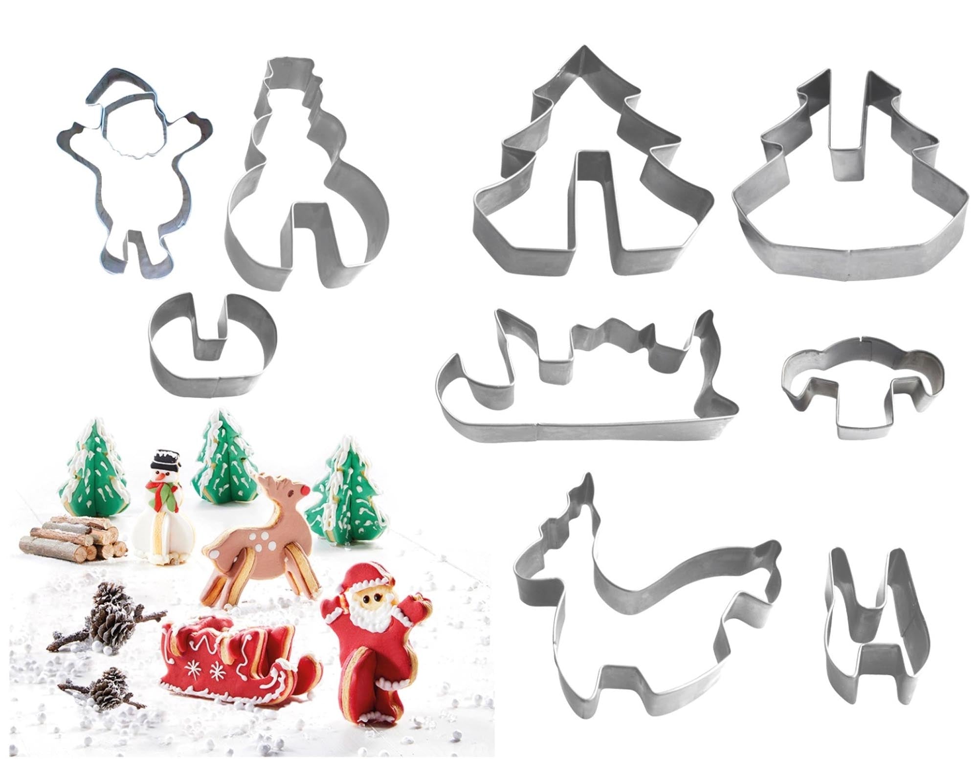 9-tlg. 3D Set Santa Claus is coming Ausstechformen in Silber präsentiert im Onlineshop von KAQTU Design AG. Ausstecher ist von Westmark