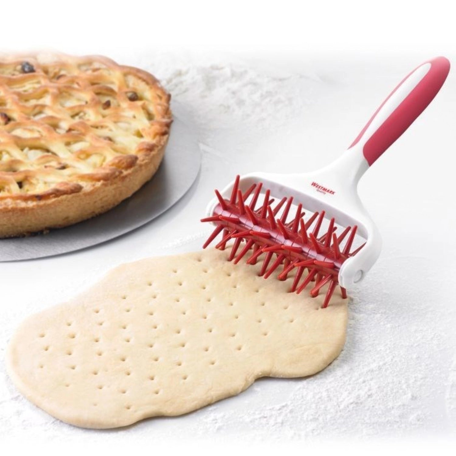 Stipproller mit 7 Rädchen von Westmark, ideal zum gleichmäßigen Ausrollen von Teig, Maße: 20x12.5x5.5cm, praktisches Backutensil für Hobbybäcker.