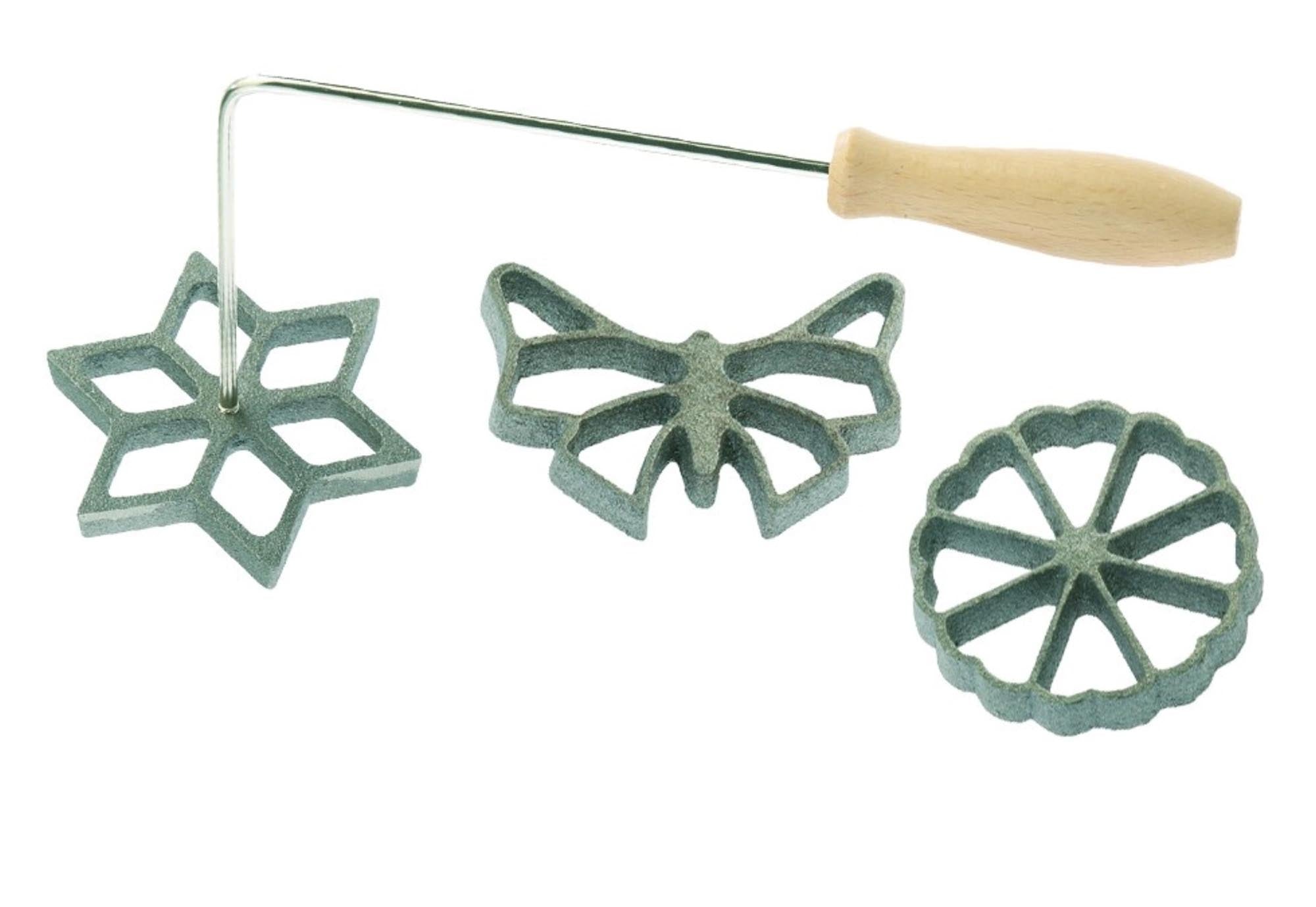 Waffelbäckerei mit 3 Motiven, 26x13.5x9cm in Silber präsentiert im Onlineshop von KAQTU Design AG. Backutensilien ist von Westmark