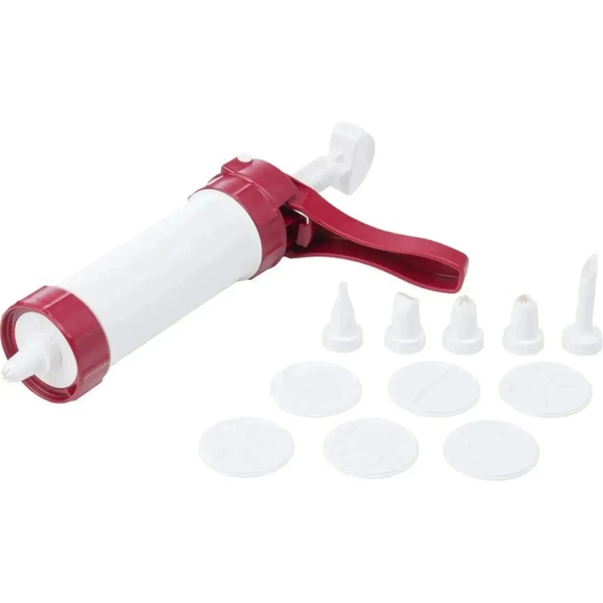 Hochwertige Gebäckpresse und Dekorierspritze von Westmark, ideal für kreative Backideen mit Formen und Tüllen.