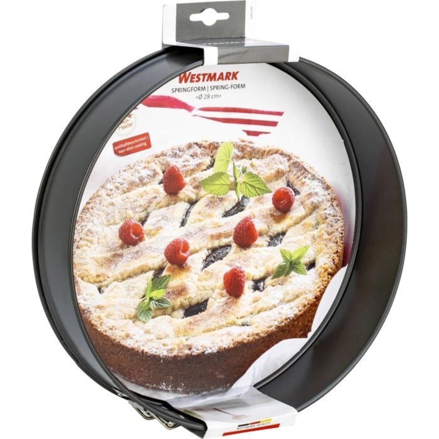Hochwertige Backmeister Springform von Westmark mit 28 cm Durchmesser, perfekt für köstliche Kuchen und Torten ohne Ankleben.