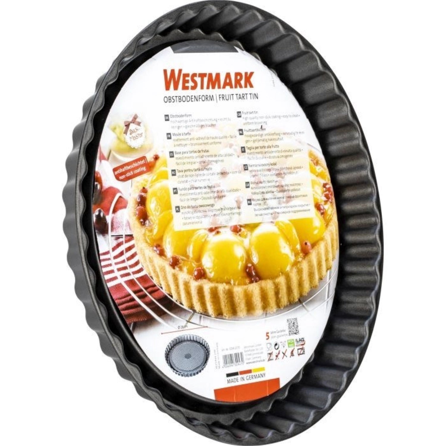 Praktische Wähenform von Westmark mit 28 cm Durchmesser, perfekt für leckere Wähen und müheloses Backen dank der Antihaftoberfläche.