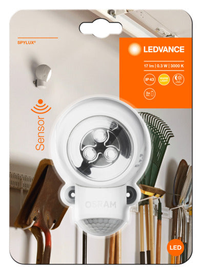 Die OSRAM LED-Leuchte Spylux bietet 0.3W Leistung, 17lm Helligkeit und warmweißes Licht, ideal für vielseitige Beleuchtungsanwendungen.