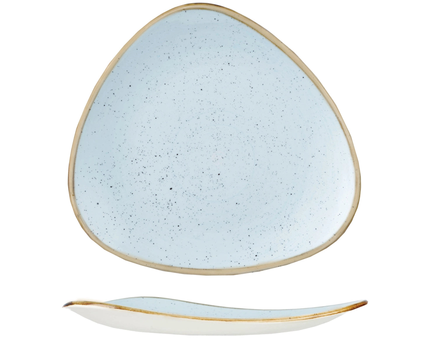 Stonecast Duck Egg Blue Triangel Teller flach 31.1cm - KAQTU Design