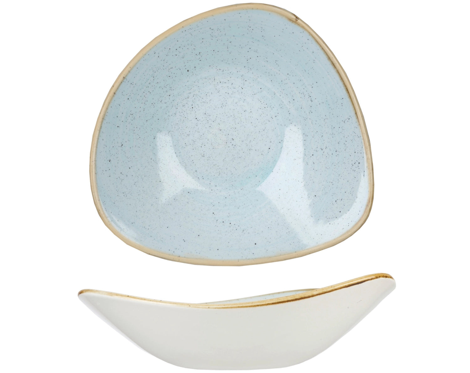 Stonecast Duck Egg Blue Triangel Teller tief 23.5cm - KAQTU Design