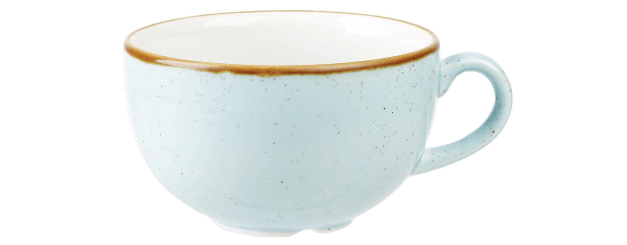 Elegante 50cl Tasse aus kratzfestem Porzellan in Duck Egg Blue. Handgefertigt, spülmaschinen- und mikrowellengeeignet.
