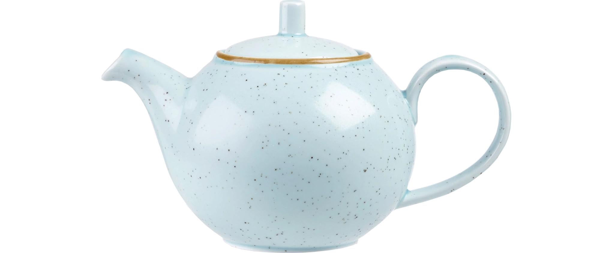 Elegante 0.4L Kanne in Duck Egg Blue, spülmaschinenfest, mikrowellengeeignet, ideal für Tee & Kaffee, handgefertigt, ergonomisch.