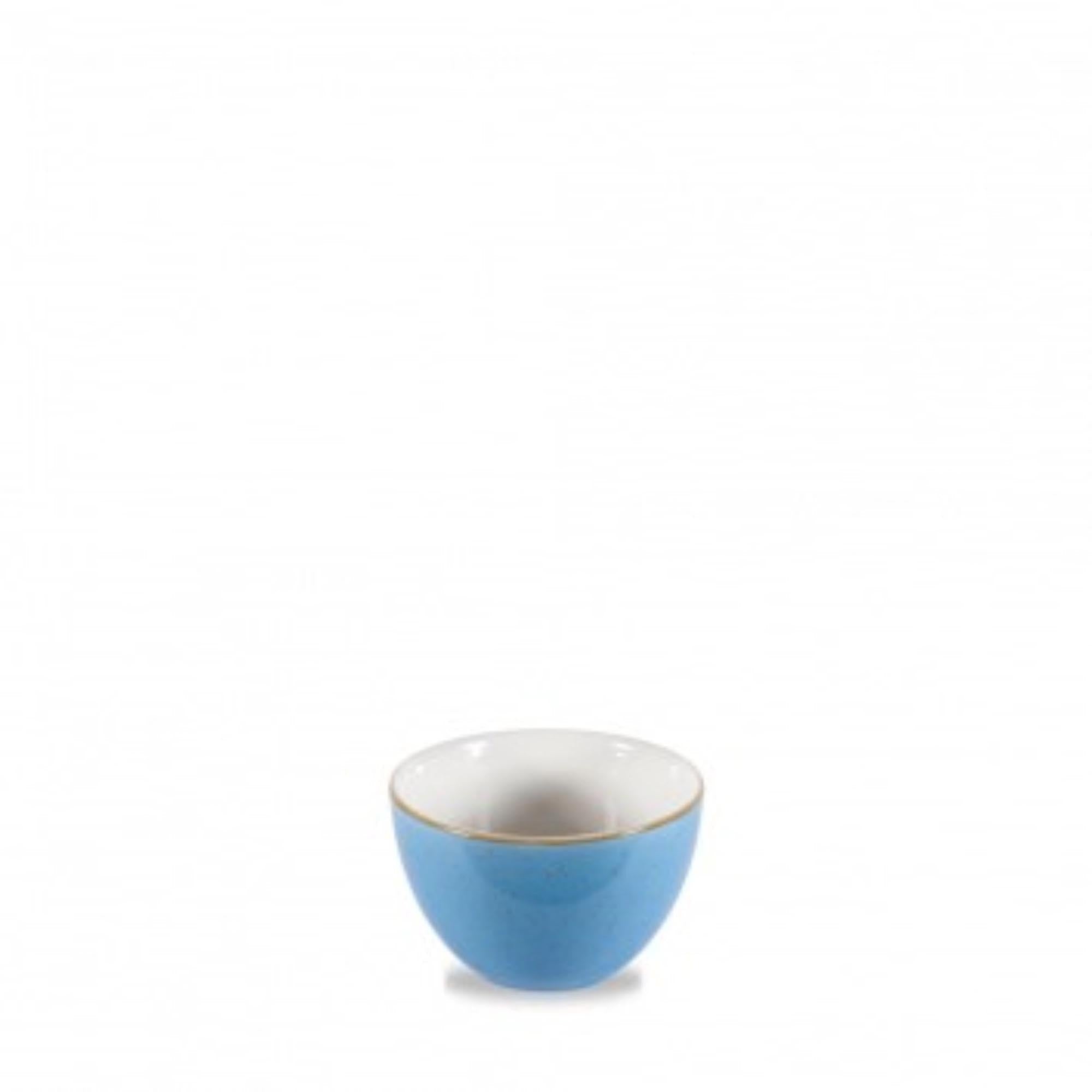 Elegante Zuckerschale aus robuster Stoneware in frischem Kornblumenblau, ideal für stilvolle Tischdekorationen.