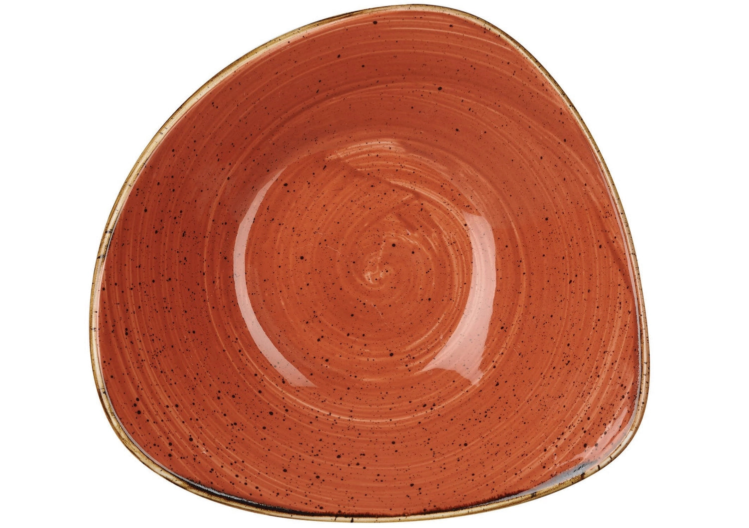 Stonecast Spiced Orange Triangel Teller tief 23.5cm - KAQTU Design