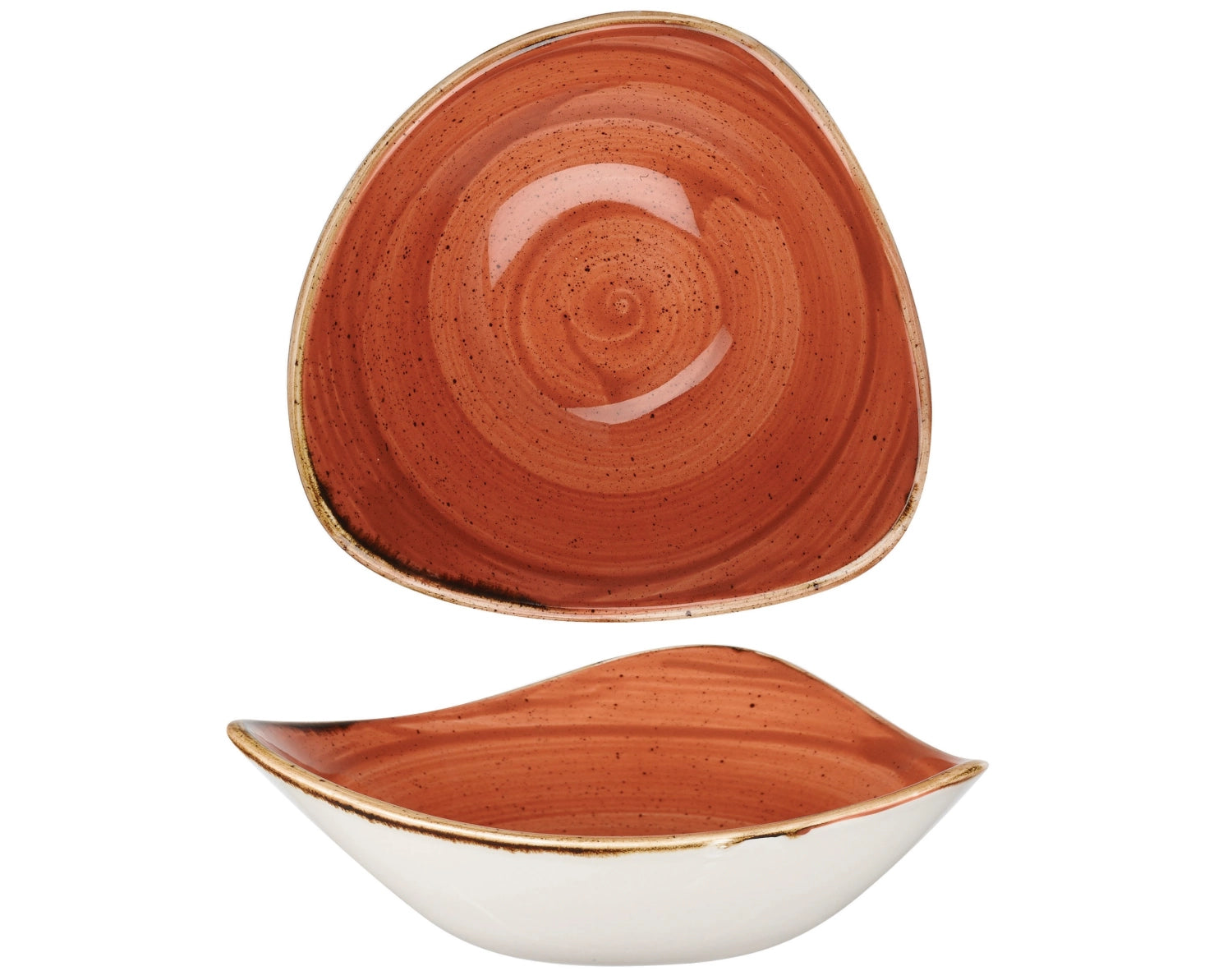 Stonecast Spiced Orange Triangel Schüssel 15.3cm - KAQTU Design