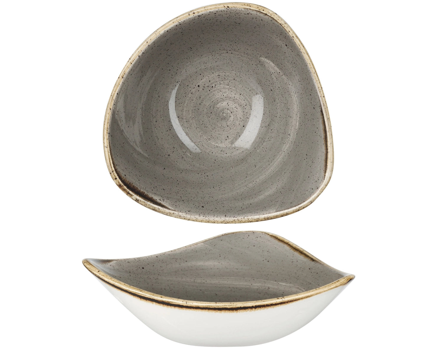 Stonecast Peppercorn Grey Triangel Schüssel 15.3cm, 26cl - KAQTU Design