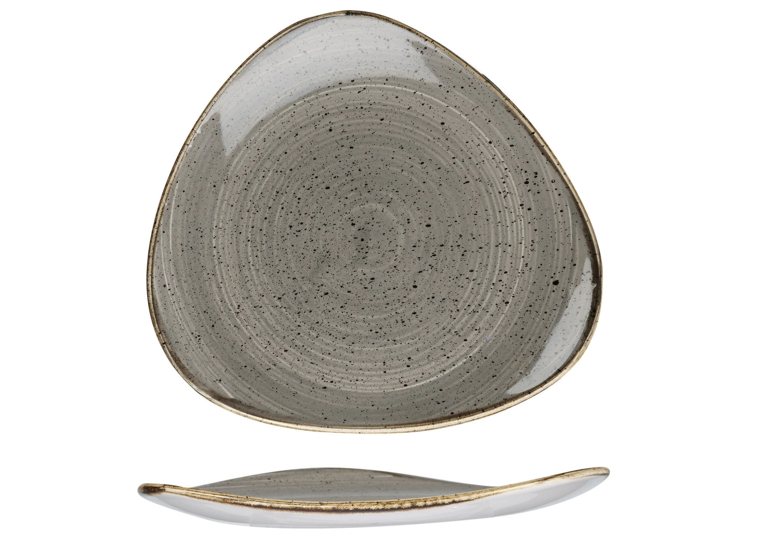 Stonecast Peppercorn Grey Triangel Teller flach 19.2cm - KAQTU Design