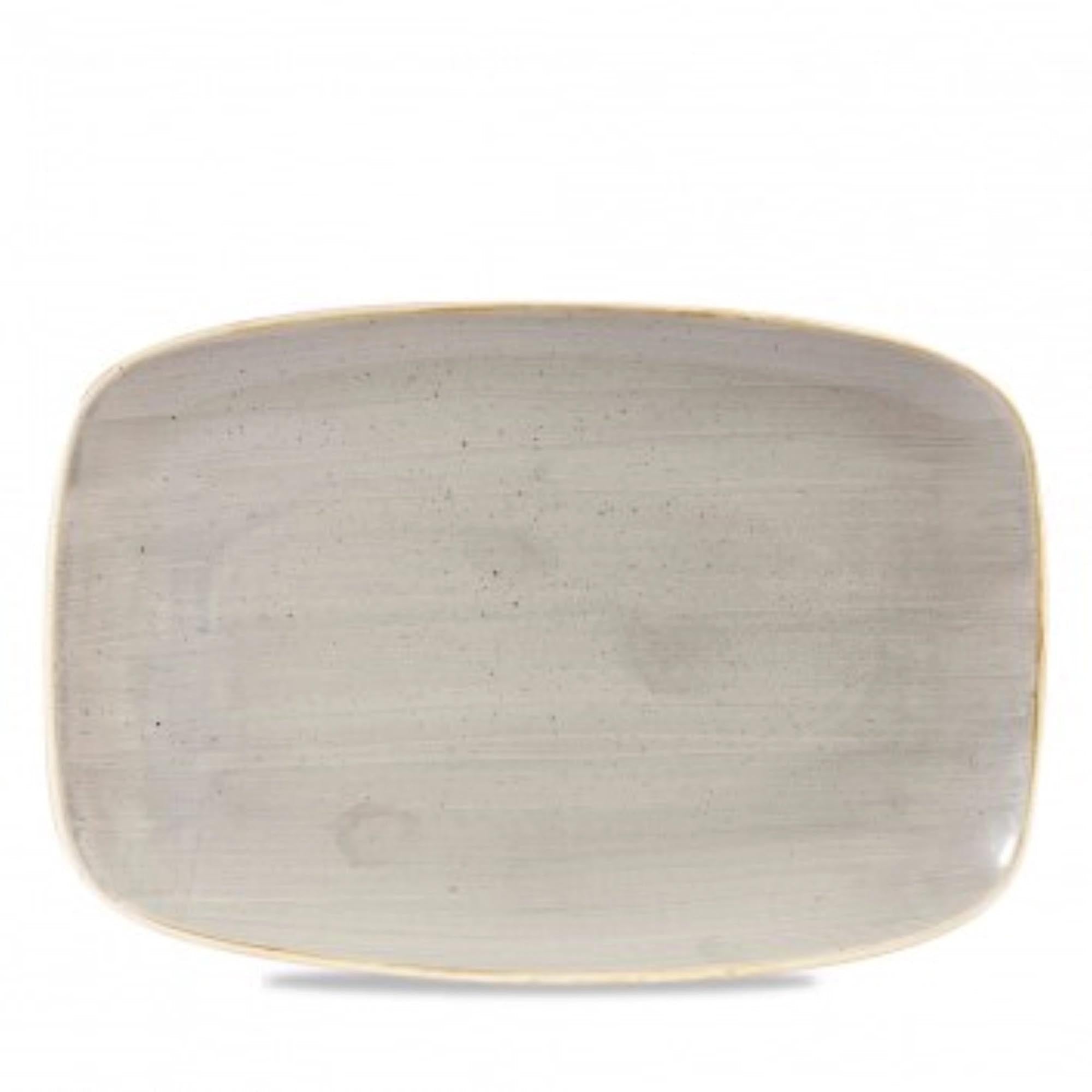 Elegante, robuste Stonecast Peppercorn Grey Platte 30x19,9 cm von Churchill, ideal für stilvolle Speisenpräsentation.