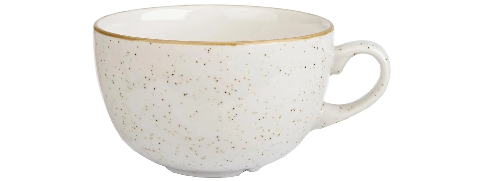 Elegante 50cl Porzellan-Tasse in sanftem Weiß, spülmaschinenfest, ideal für Kaffee & Tee. Teil der handgefertigten Stonecast-Kollektion.