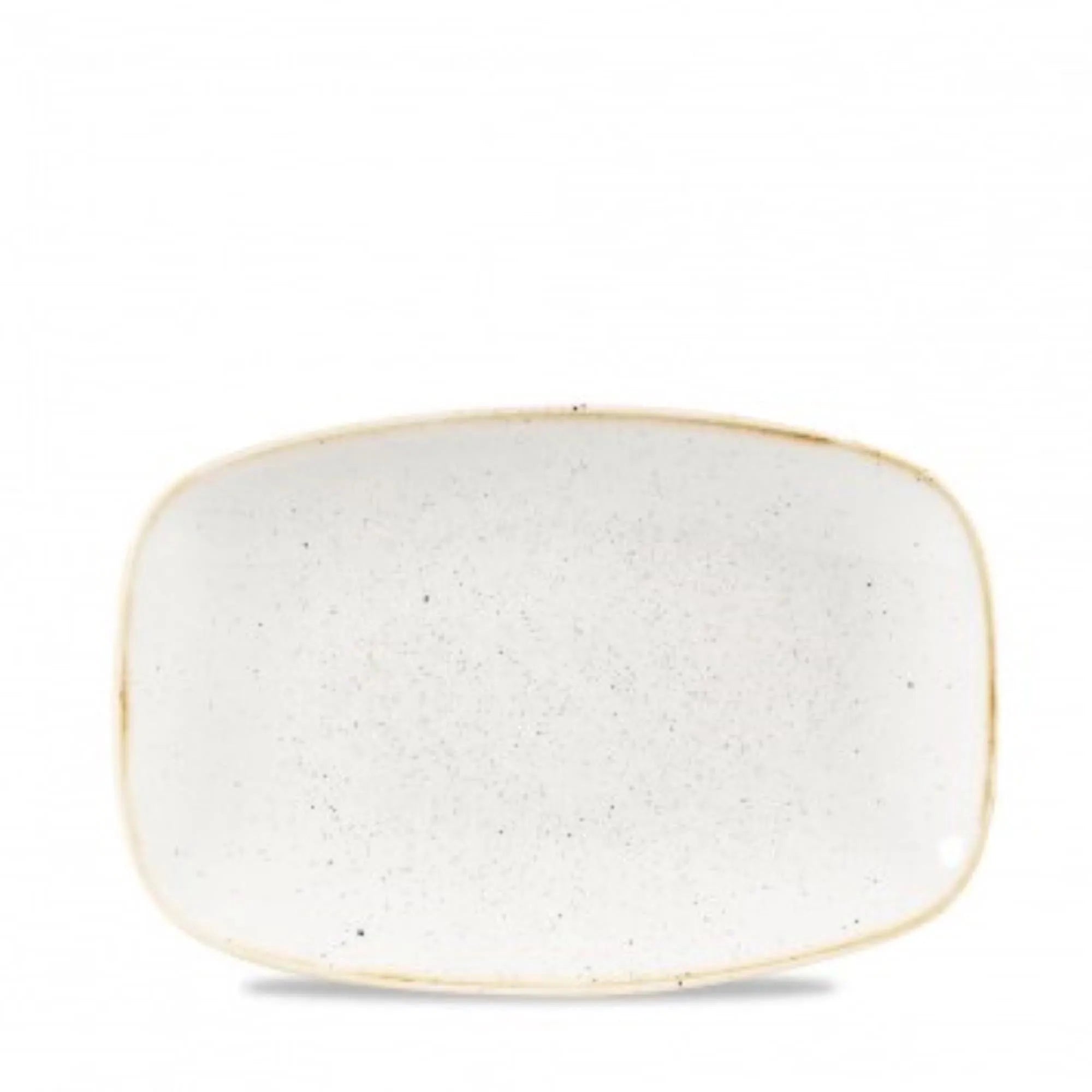 Elegante, robuste Stonecast Barley White Platte von Churchill, 23.7x15.7cm, ideal für stilvolle Präsentationen.