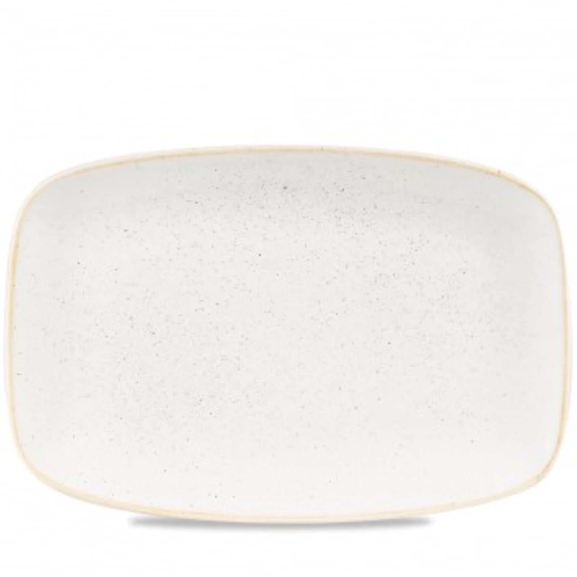 Elegante, robuste Porzellanplatte (35.5x24.5cm) in Barley White von Churchill, ideal für kreative Anrichteweisen.