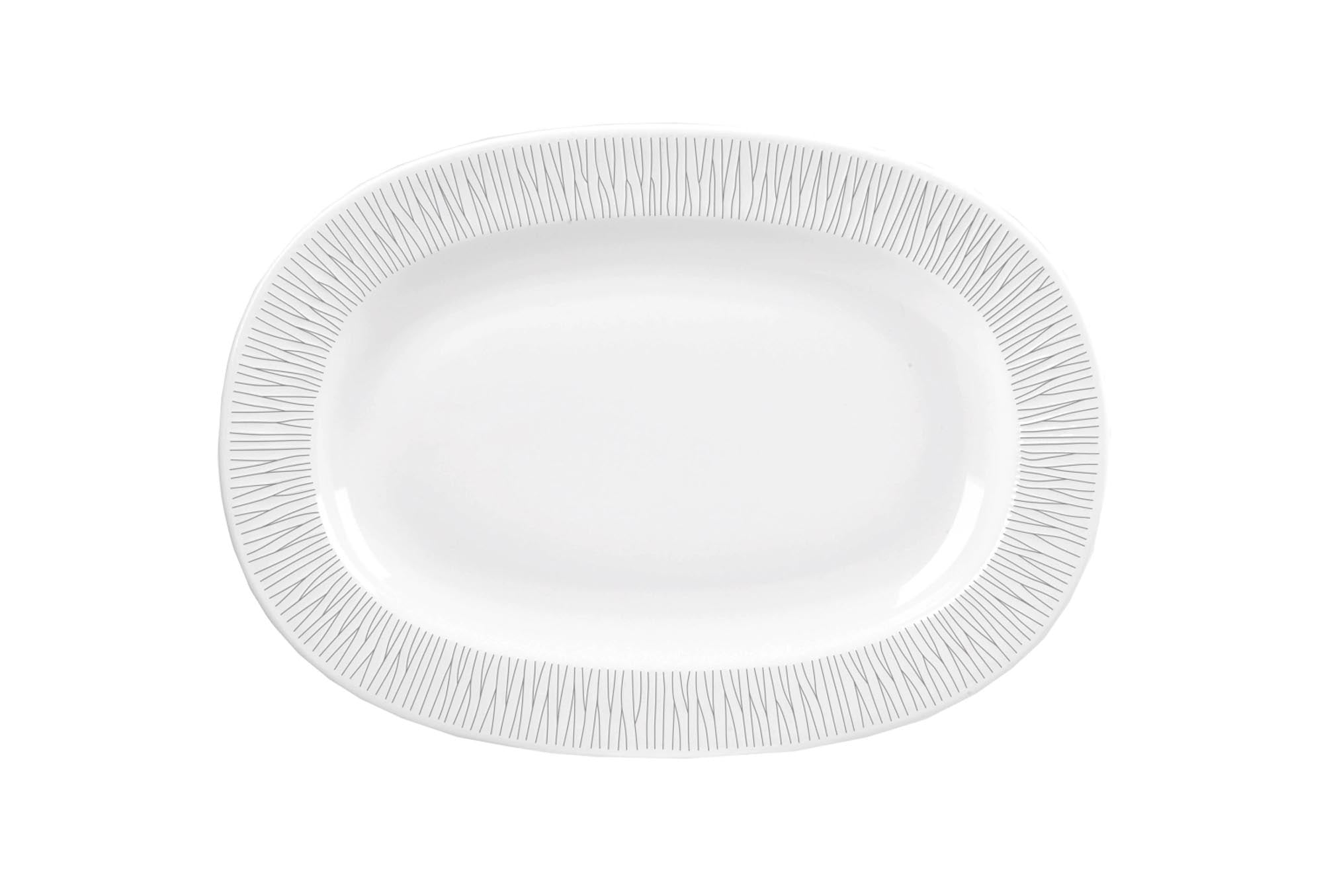 Bamboo White Platte Oval 33cm