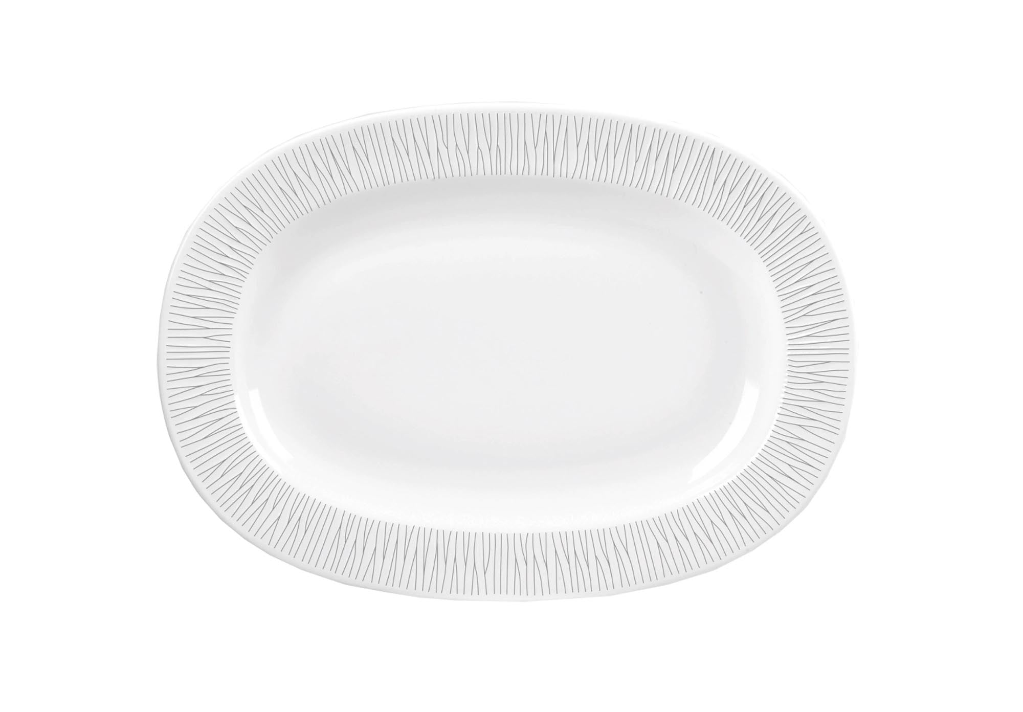 Elegante, ovale Bamboo White Platte (20.3cm) von Churchill: pflegeleicht, spülmaschinenfest, ideal für Vorspeisen und Desserts.