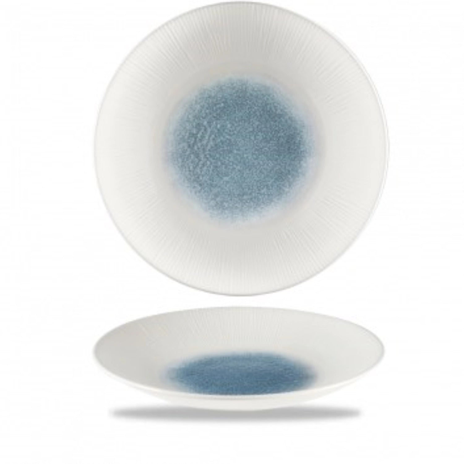 Piatto coupé blu di bambù Raku Topaz in profondità 28,1 cm