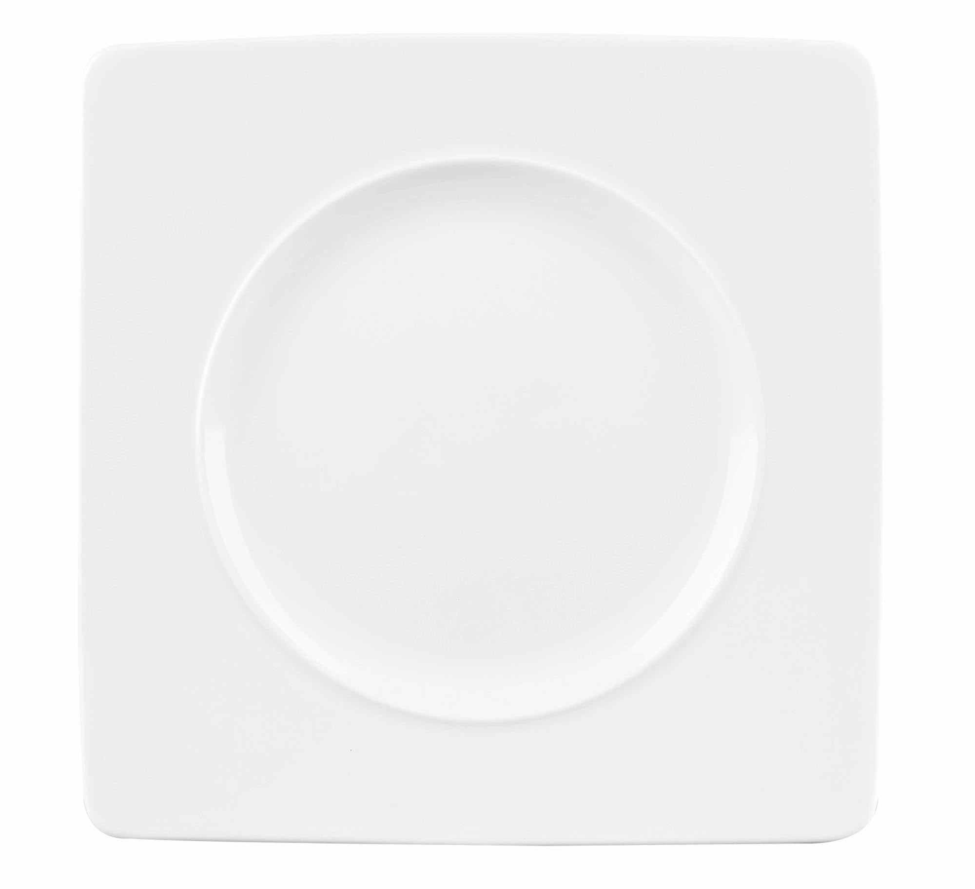 Quadratischer Porzellanteller, 21cm, modern, langlebig, hitzebeständig, ideal für kreative Speisenpräsentation.