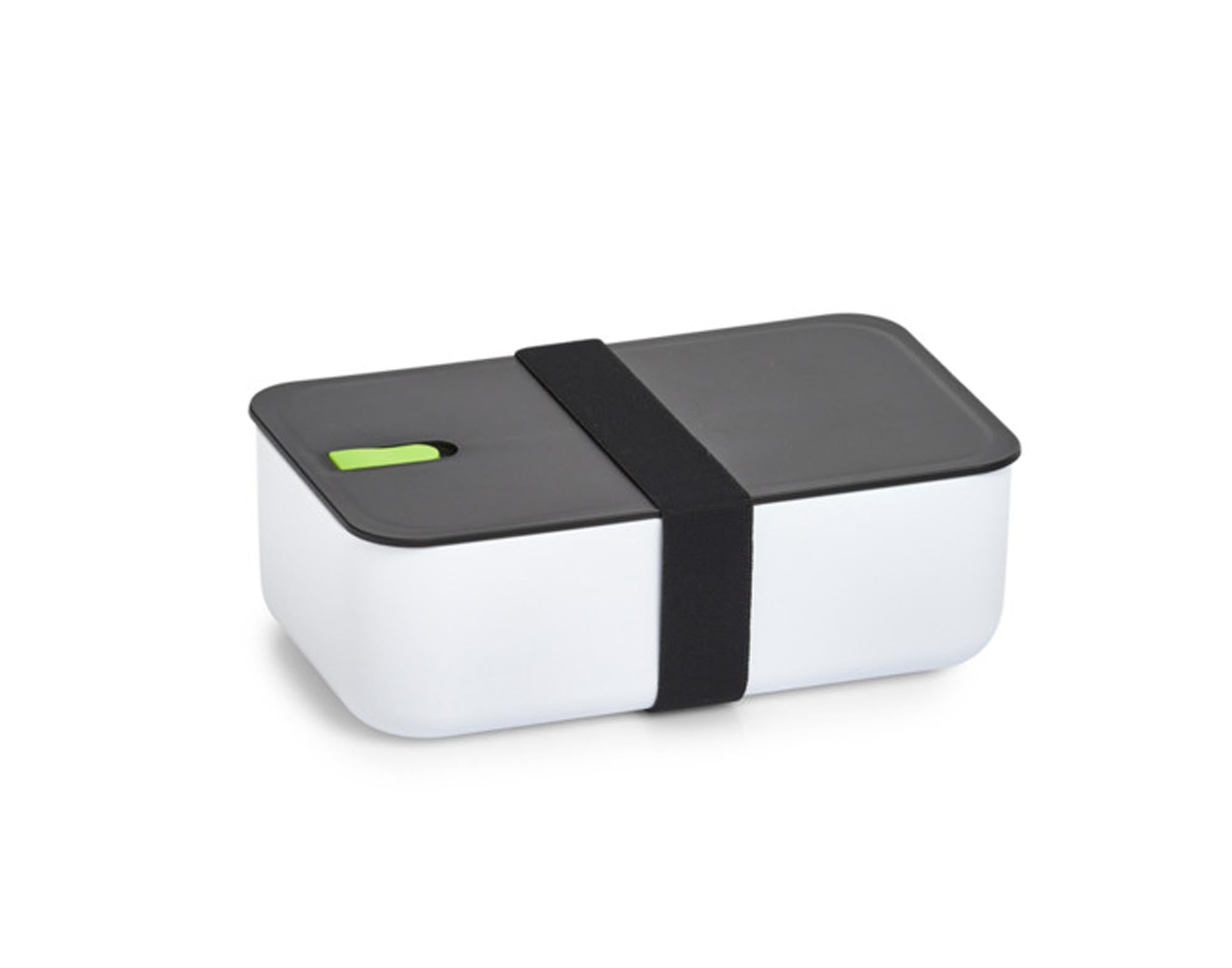 ZELLER Lunchbox weiss schwarz grün 19.3x11.8x6.8 cm in  präsentiert im Onlineshop von KAQTU Design AG. Aufbewahrungsdose ist von ZELLER PRESENT